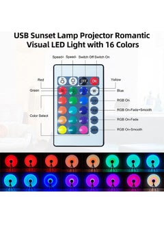 Lemon Sunset Lamp Projection, 16 Colors Sunset Light, Color Changing Lamp with Remote, Atmosphere Night Light Floor Lamp for Photography Party Home Decor  - Image 4
