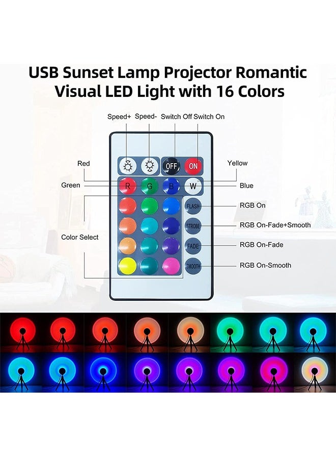 Lemon Sunset Lamp Projection, 16 Colors Sunset Light, Color Changing Lamp with Remote, Atmosphere Night Light Floor Lamp for Photography Party Home Decor  - Image 4