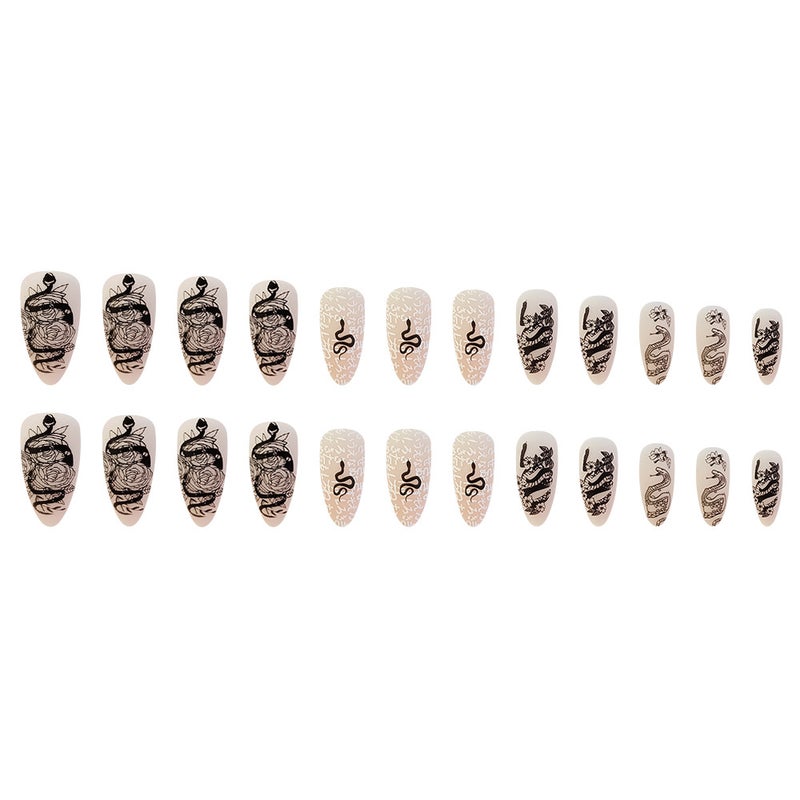 Gothic Snake Rose Reusable Press-On Nail Set - Style 535 - Image 5