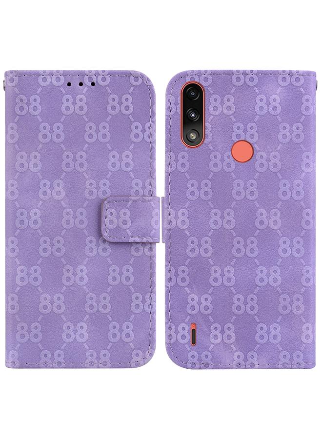 اس-توب جراب لهاتف Motorola Moto E7 Power / E7i Power جراب هاتف مزدوج من الجلد المنقوش على شكل 8 - Image 1