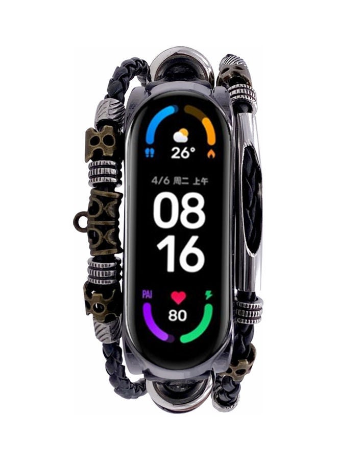 NIBEMINENT Replacement Strap For Xiaomi Mi Band 5/6 Black  - Image 3