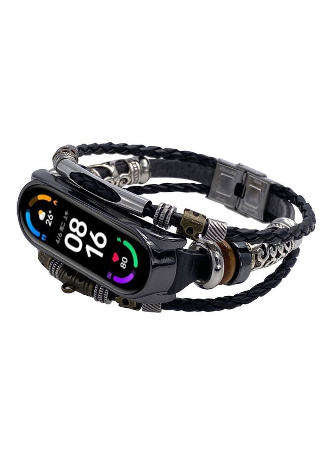 NIBEMINENT Replacement Strap For Xiaomi Mi Band 5/6 Black  - Image 2