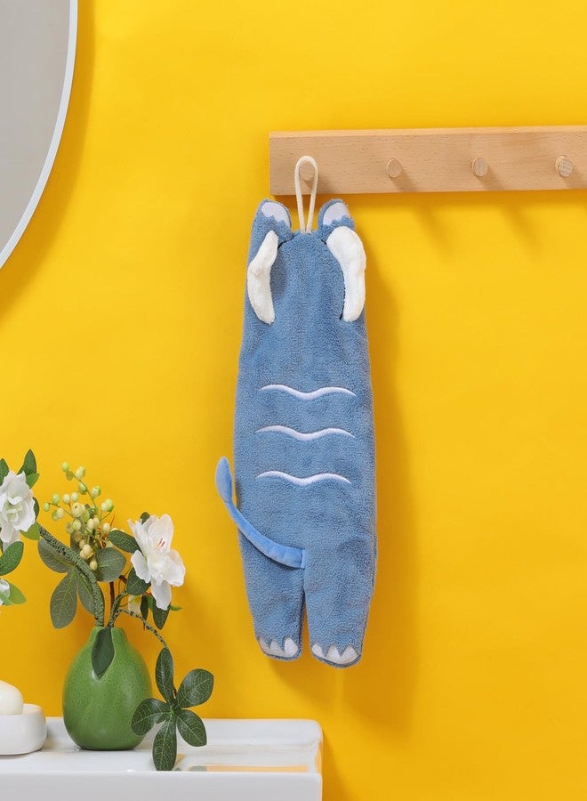 Tyrafry Cute Hand Towels, Bathroom Towels with Hanging Loop, Children Hand Towel Animals, Microfiber Coral Fleece Absorbent Hand Towel for Kitchen Bathroom Bedroom - Image 1