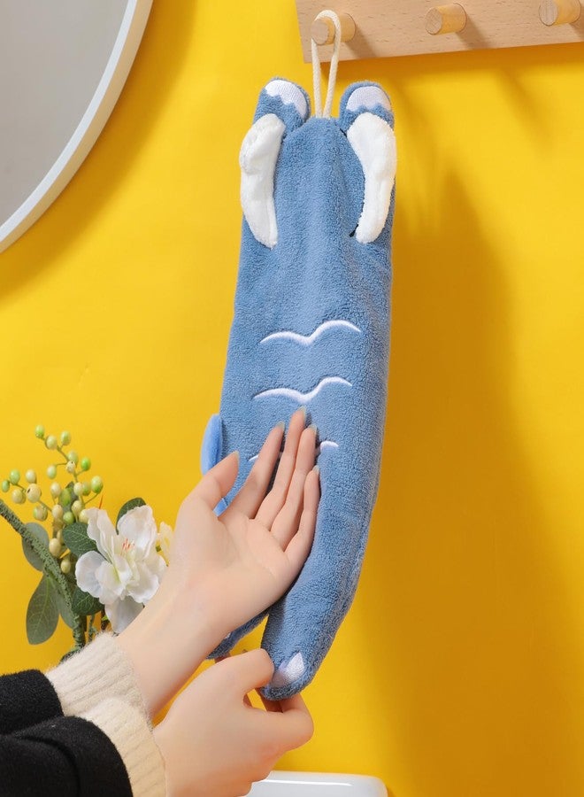 Tyrafry Cute Hand Towels, Bathroom Towels with Hanging Loop, Children Hand Towel Animals, Microfiber Coral Fleece Absorbent Hand Towel for Kitchen Bathroom Bedroom - Image 2
