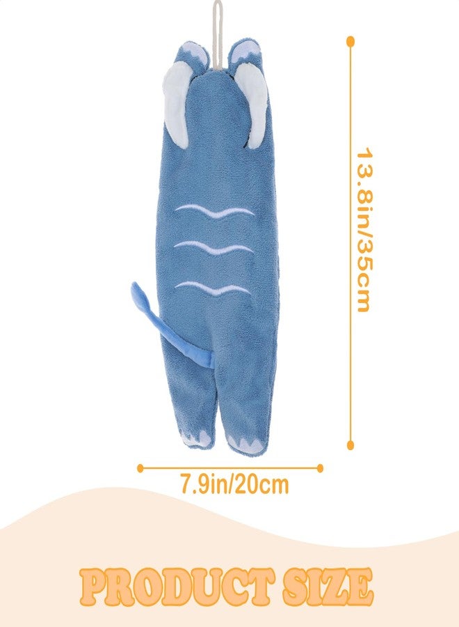 Tyrafry Cute Hand Towels, Bathroom Towels with Hanging Loop, Children Hand Towel Animals, Microfiber Coral Fleece Absorbent Hand Towel for Kitchen Bathroom Bedroom - Image 3