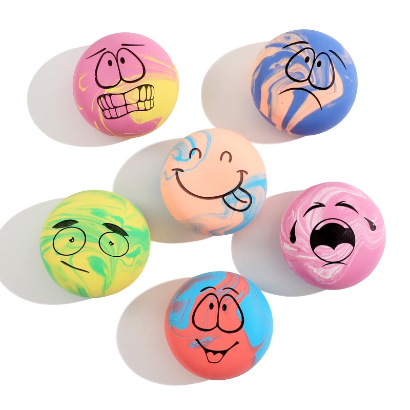 SCHITEC Squeaky Dog Toys, [6 Pack] Interactive Latex Rubber Squeak Ball Toy, Soft Fetch Play Balls for Puppy Small Dogs - Image 1