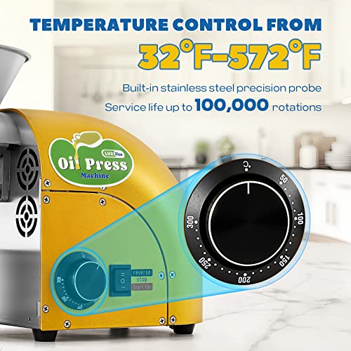 Luzrise 1800W Oil Press Machine Nut Seeds Oil Extractor Cold& Hot Press Machine (Temperature Control 122℉-572℉, Extended Rod, 13-19LBS/H, Lower Noise, For Coconut, Cocoa Beans, Avocado, Amaranth Seed) - Image 3