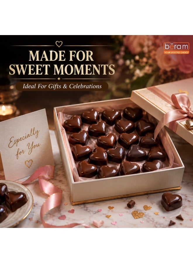 BERAM Heart Shape Chocolate Mold, Food Grade Clear Plastic Candy & Chocolate Making Tray, Easy Release Mold for Homemade Chocolates, Candy, Jelly, Gummies, Mini Desserts, Baking & DIY Treats - Image 3