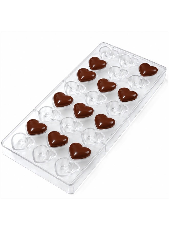 BERAM Heart Shape Chocolate Mold, Food Grade Clear Plastic Candy & Chocolate Making Tray, Easy Release Mold for Homemade Chocolates, Candy, Jelly, Gummies, Mini Desserts, Baking & DIY Treats - Image 1