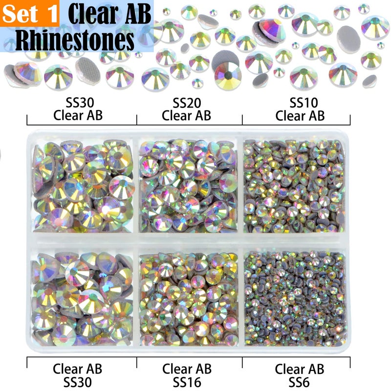 LPBeads 10000pcs Hotfix Rhinestones Flatback Glass Crystal Clear Red AB Crystal and Black Rhinestone with Tweezers and Picking Pen for Crafts Clothes Nail Art - Image 3
