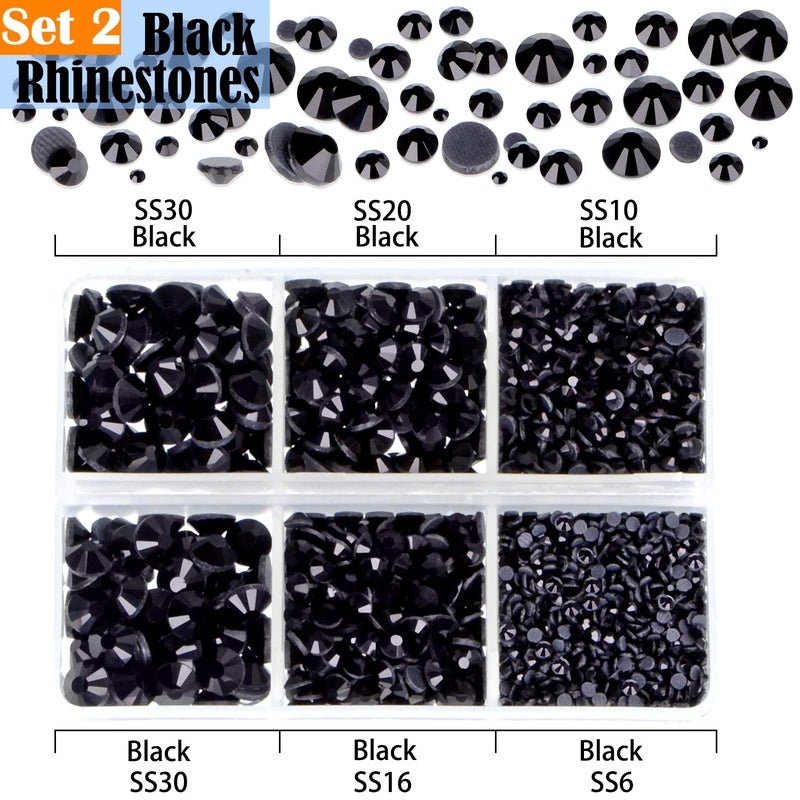 LPBeads 10000pcs Hotfix Rhinestones Flatback Glass Crystal Clear Red AB Crystal and Black Rhinestone with Tweezers and Picking Pen for Crafts Clothes Nail Art - Image 4
