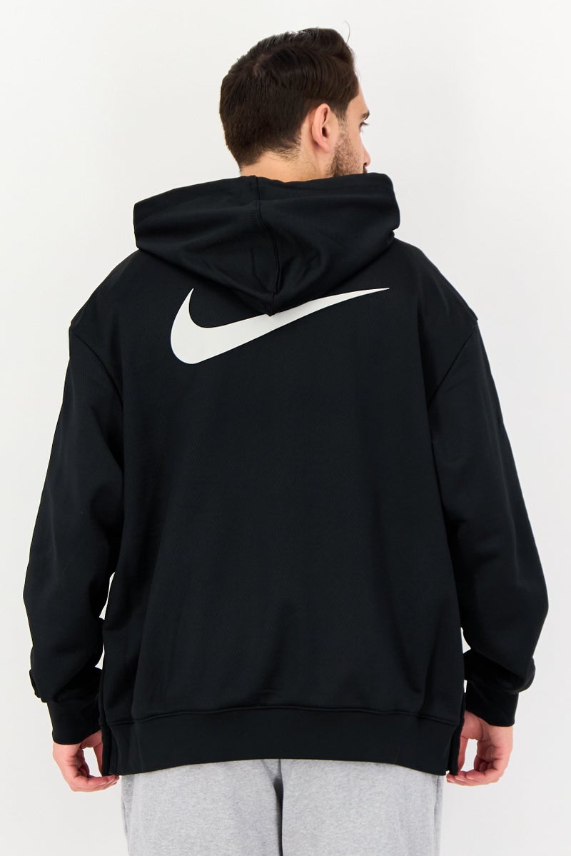 Nike هودي خارجي للرجال بأكمام طويلة وقصة فضفاضة، أسود - Image 2