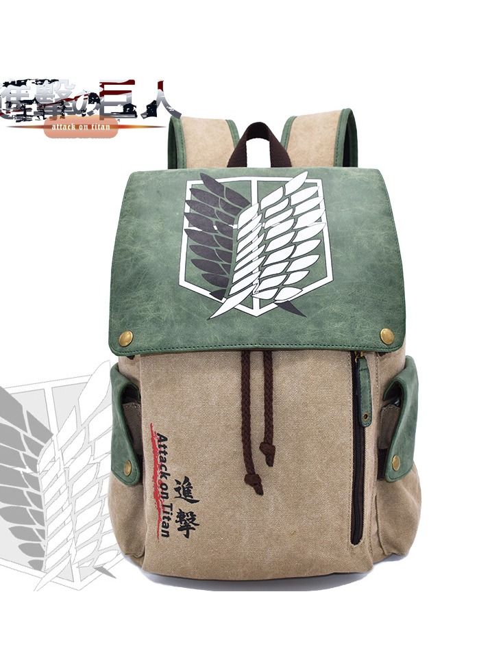 KUYING Anime Backpack Student Canvas Backpack 