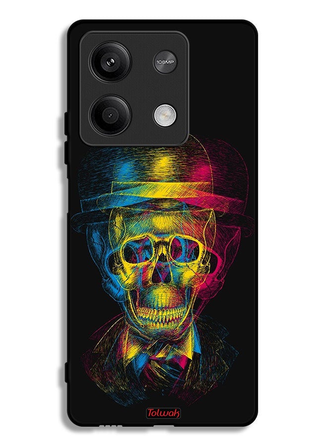 Tolwak Xiaomi Redmi Note 13 Protective Case Cover Skull Colorful Hat Fantasy Art - Image 1