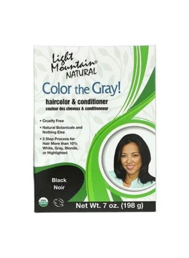 Light Mountain - Light Mountain Color the Gray! Natural Hair Color & Conditioner Black 7 oz 198 g - Image 1