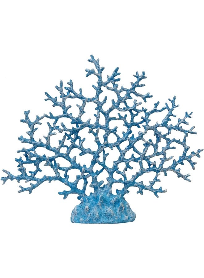 YINZUO YINZUO Decorative Coral Sculpture for Home Decor Resin Coral Reef Figurine â€“ Ocean-Themed Coastal Decoration for Living Room, Bathroom, Office, or Beach House (Sky Blue) - Image 3
