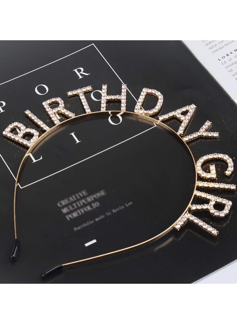 Birthday Crowns for Women Girls, Diamond Birthday Crown, Happy Birthday Headband Party Decorations Supplies Toys Gold - Image 2