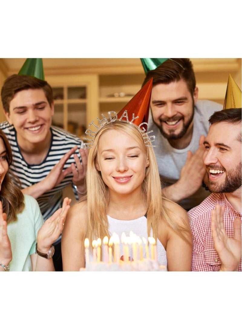 Birthday Crowns for Women Girls, Diamond Birthday Crown, Happy Birthday Headband Party Decorations Supplies Toys Gold - Image 3