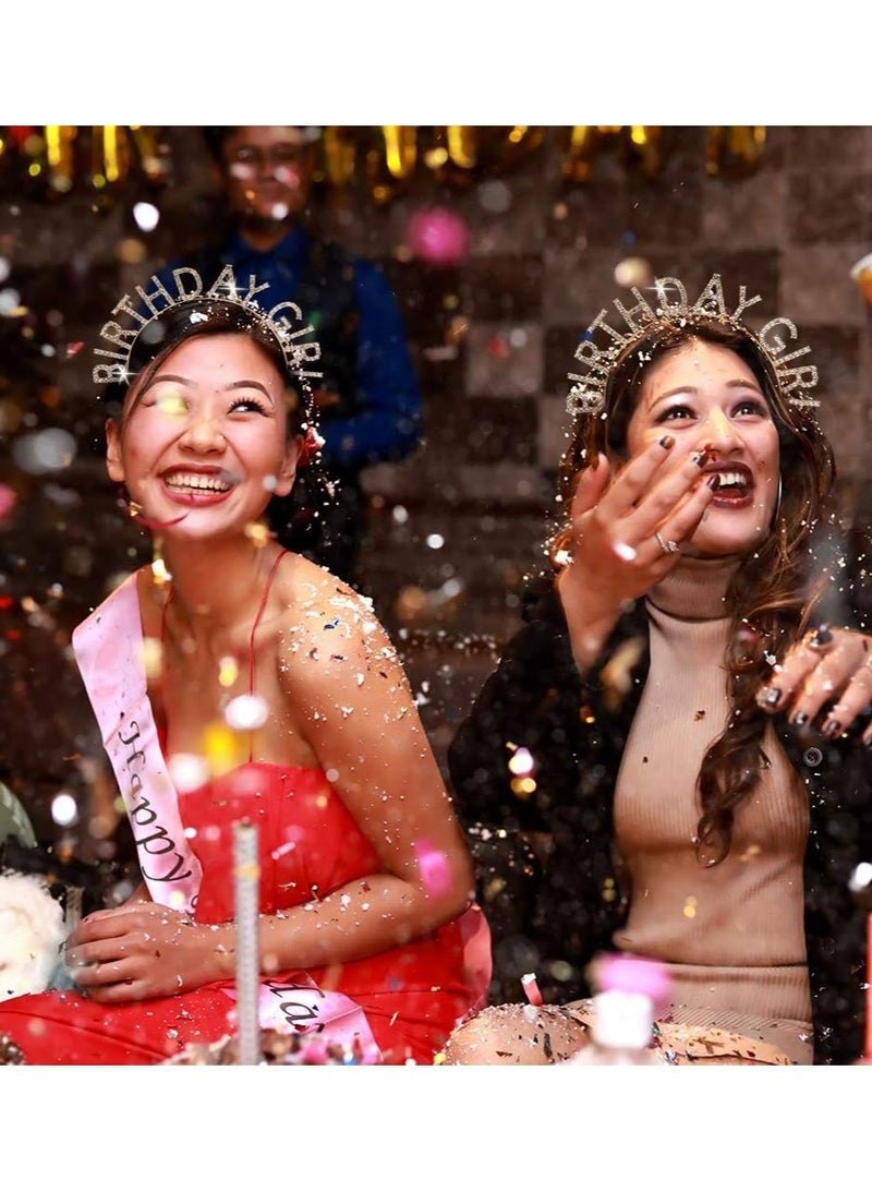 Birthday Crowns for Women Girls, Diamond Birthday Crown, Happy Birthday Headband Party Decorations Supplies Toys Gold - Image 4