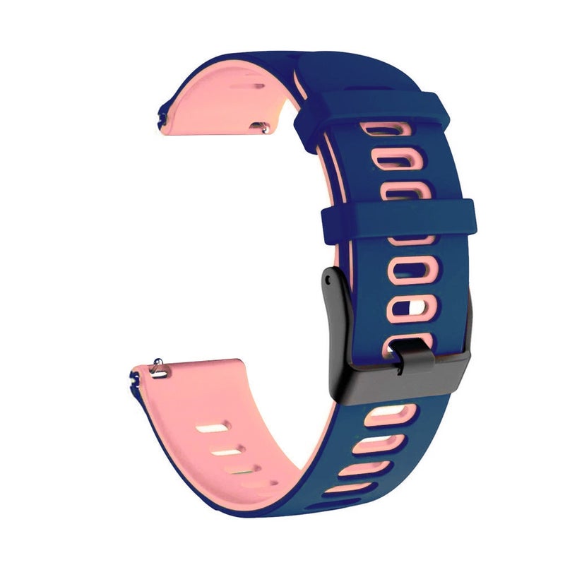 S-TOP For Garmin Forerunner 645 Music 20mm Mixed-color Silicone Watch Band(Dark Blue+Pink) - Image 1