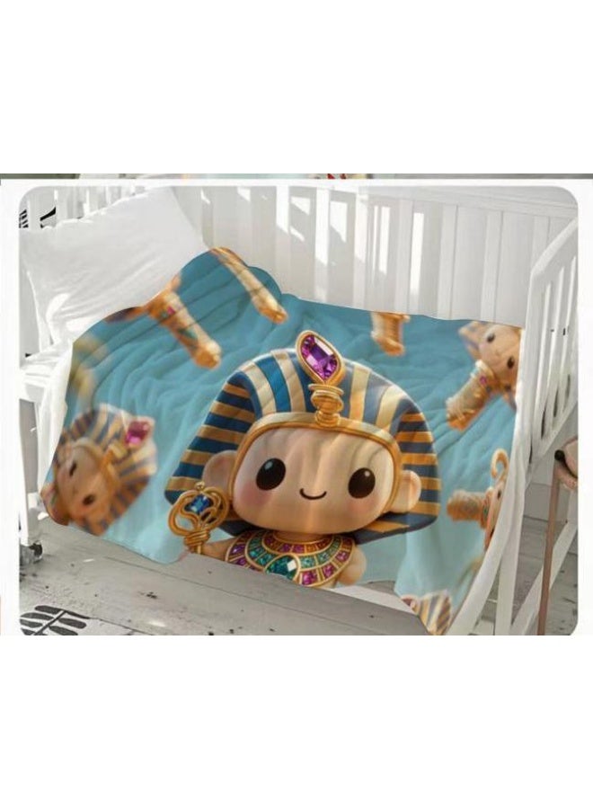 general Baby and children's cartoon flannel thin blanket (warm and comfortable, suitable for sleep, game use) 70cm*100cm - Image 1