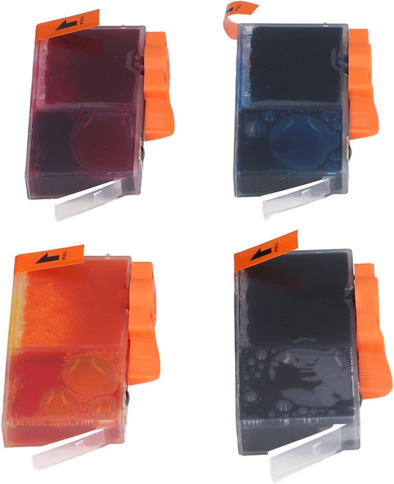 High Capacity ABS Material 4 Pack Ink Cartridge Set, Black Cyan Magenta Yellow, Compatible with Photosmart C6380 C5380 7510 7515 B109a B110a Deskjet 3070A 3520 and Officejet 4620 (BK C M Y 4 Colors) - Image 1