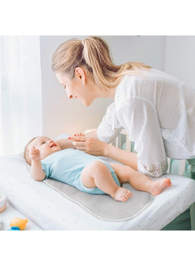 TILLYOU Waterproof Changing Pad Liners 6 Pack, 100% Cotton Reusable Cloth Diaper Liners, Gray - Image 3