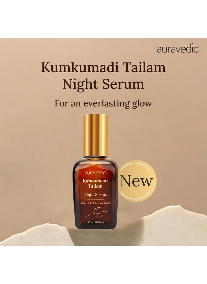 Auravedic Kumkumadi Tailam Night Serum For Glowing Skin 50 Ml Pigmentation Serum Anti Aging Serum Kumkumadi Oil Serum For Pigmentation And Dark Spot With Kumkumadi Face Oil For Glowing Skin  - Image 3