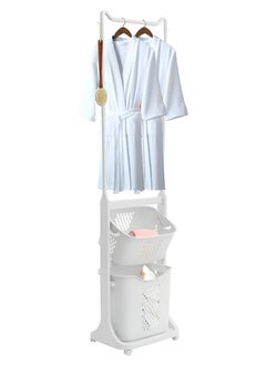 Reko Laundry Basket Hamper Basket Sorter Wash Clothes Storage Organizer Rolling Rack Shelf Dirty Clothes  - Image 1