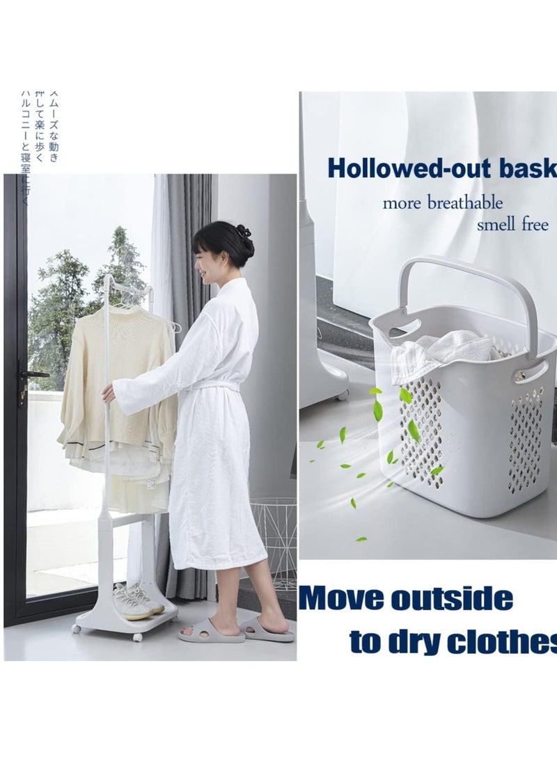 Reko Laundry Basket Hamper Basket Sorter Wash Clothes Storage Organizer Rolling Rack Shelf Dirty Clothes  - Image 2