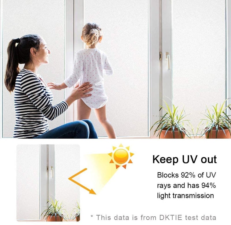 SIA VENDORS? Grey Frosted Privacy Removable Self Adhesive Window Film Heat Control Glass Covering for Home II Office II Bathroom Static Cling Opaque Sticker (Grey Frosted, 12 X 24 Inches) - Image 4