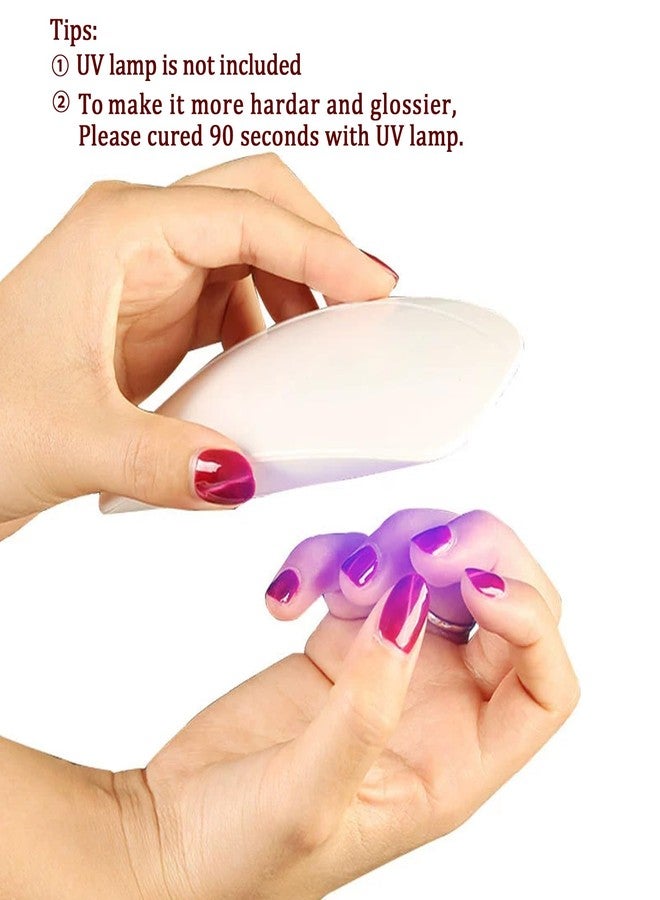 JERCLITY 2 Sheets 32pcs Semi Cured Gel Nail Strips, Gel Nail Wraps Needed LED Lamp to Cured, Ease to Use and Removal, Come with 2 Prep Pads,1 Nail File,1 Wooden Cuticle Stick(Red Passion) - Image 3