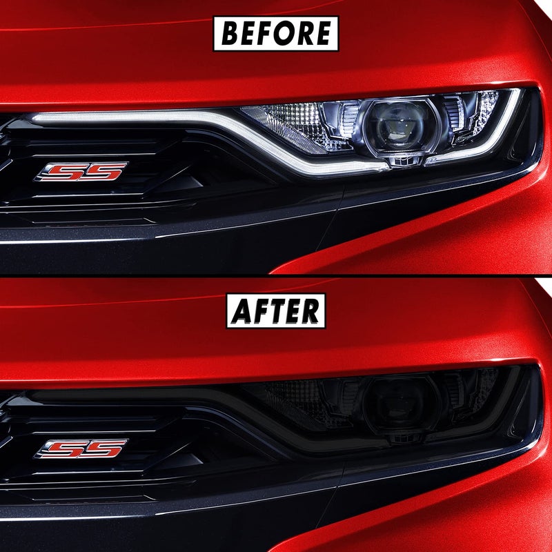 SlickMod PreCut Vinyl Smoke Tint for 20192022 Chevy Camaro Headlight RS SS Models 20percent Dark Smoke