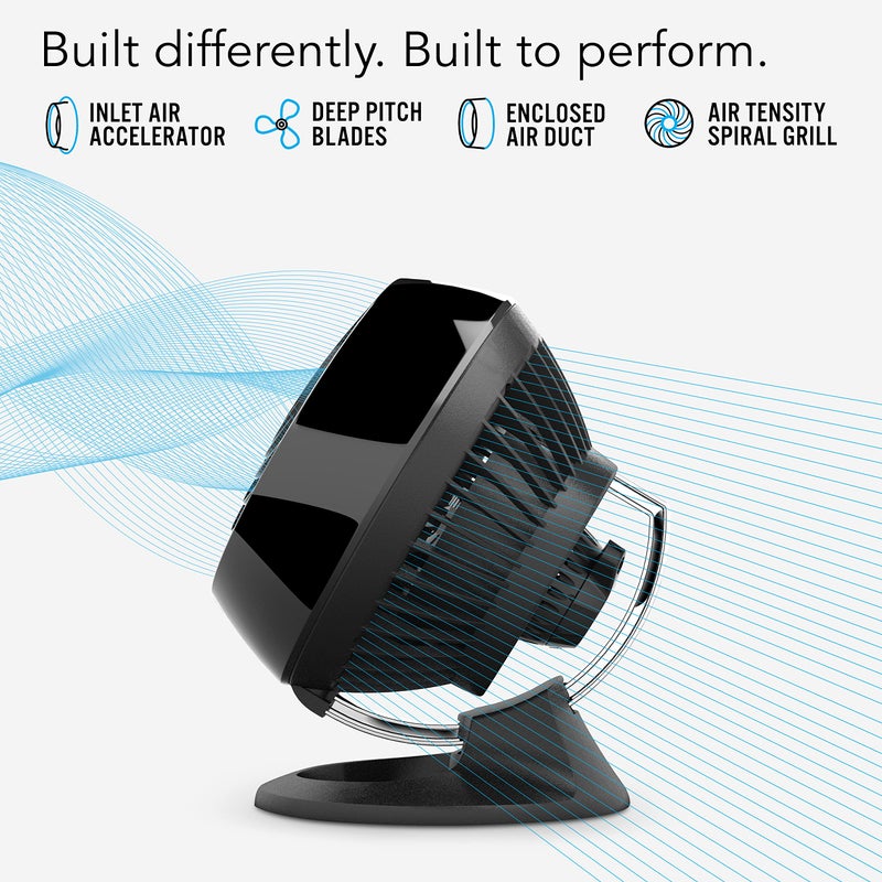 Vornado 160 Personal Air Circulator, Small Fan for Dorm, Desk, and Bedside, Powerful Personal Cooling, 2 Speed Settings, Vortex Air Circulation, Chrome Glide Bar, Multi-Directional Airflow, Black - Image 3