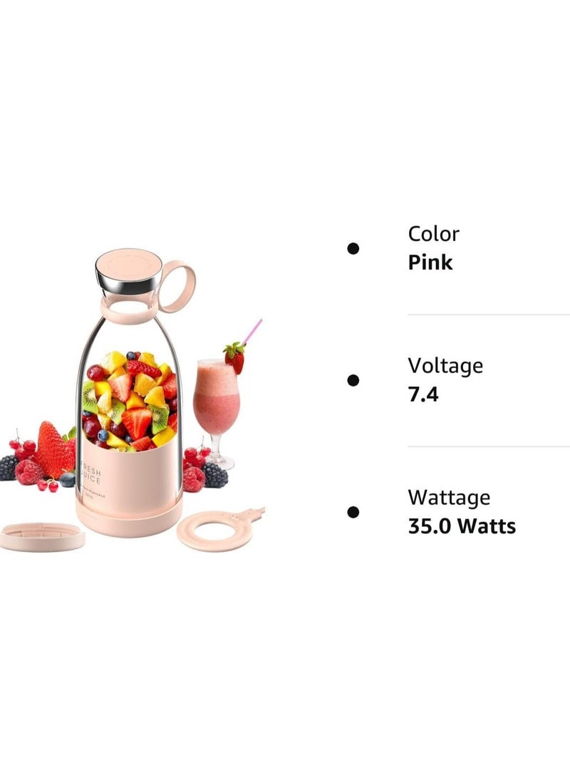OTPEIR Personal Size Blender, Portable Blender, Battery Powered USB Blender (Pink) - Image 2