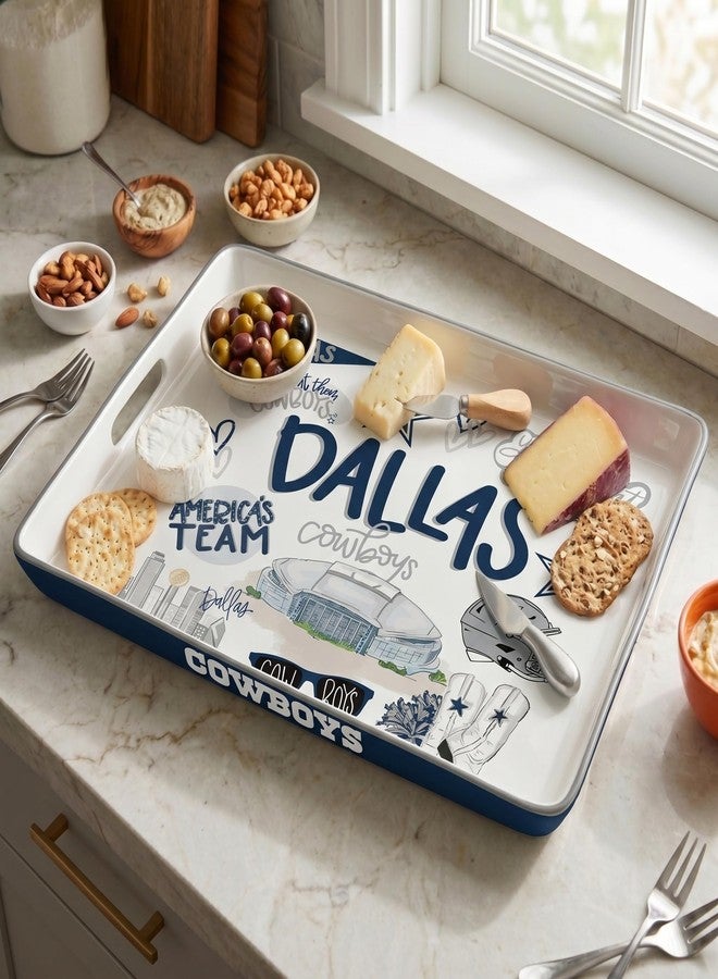 Proformance Home NFL Dallas Cowboys Loco Fan Large Serving Tray w/Handles - Image 2