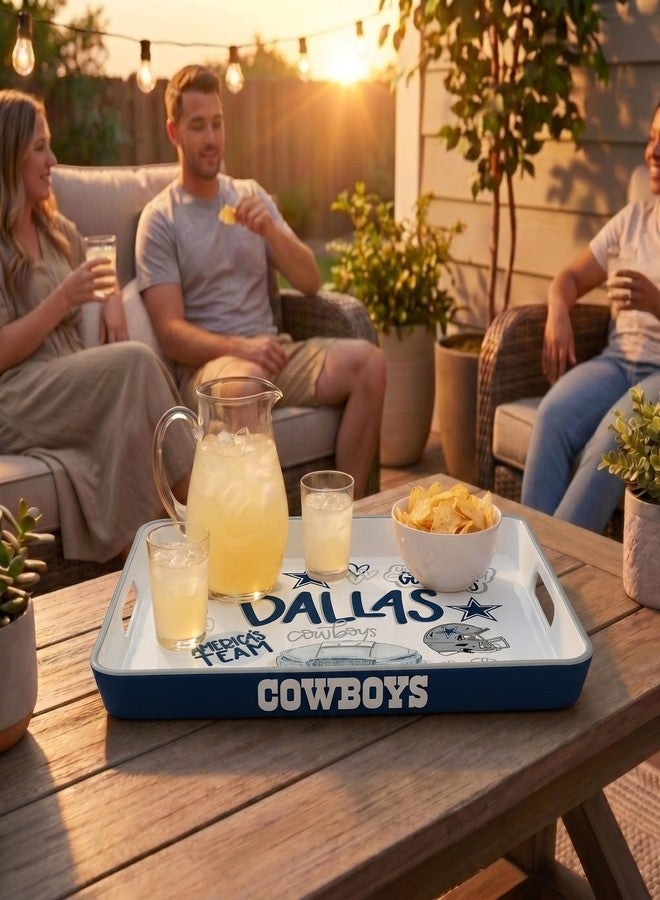Proformance Home NFL Dallas Cowboys Loco Fan Large Serving Tray w/Handles - Image 5