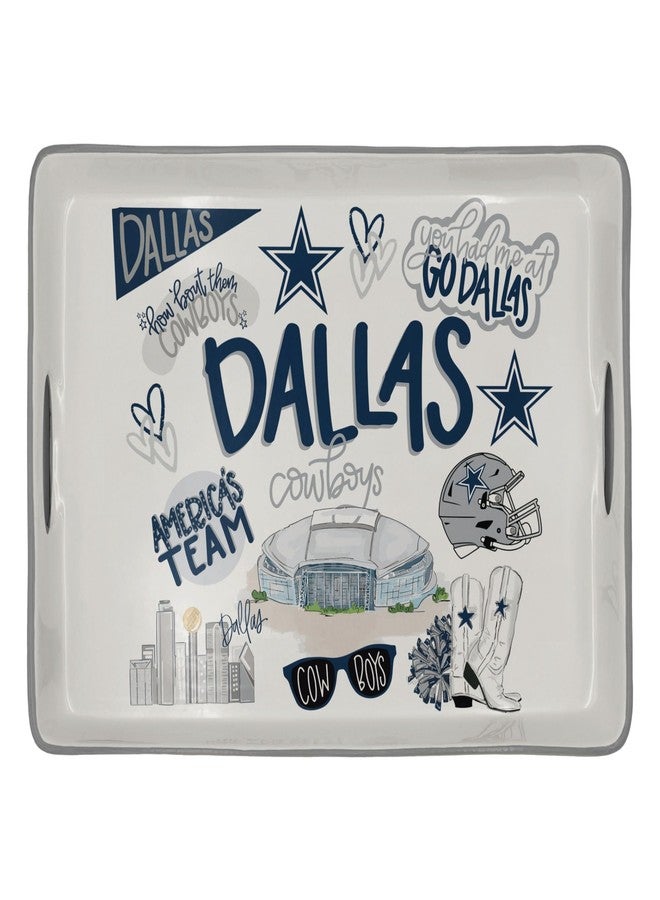 Proformance Home NFL Dallas Cowboys Loco Fan Large Serving Tray w/Handles - Image 1