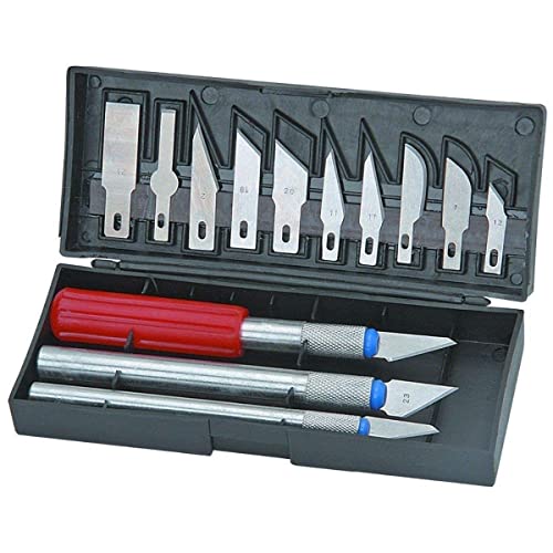 AISHU 13Pc Style Multi-Function Hobby Knife Crafts Carving Cutter Graver Sculpting Art Tool Set (13 Blades+3 Handle) - Image 1