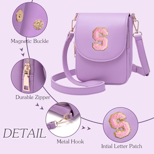Viverte Party Favors Bags for Kids 8-12 4-8 Party Gift for Teen Girls Prize for Girls Kids Party Accessories Initial Crossbody Bag (Lavender S) - Image 5