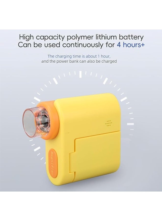 مجهر الأطفال، مجهر صغير محمول 1000x، مجهر رقمي محمول بشاشة LCD مقاس 2 بوصة، مناسب للأطفال من سن 3 إلى 12 عامًا، متوافق مع الكمبيوتر، يتضمن بطاقة TF سعة 32 جيجابايت، هدية رائعة لعيد الميلاد/عيد الطفل (أصفر). - Image 4