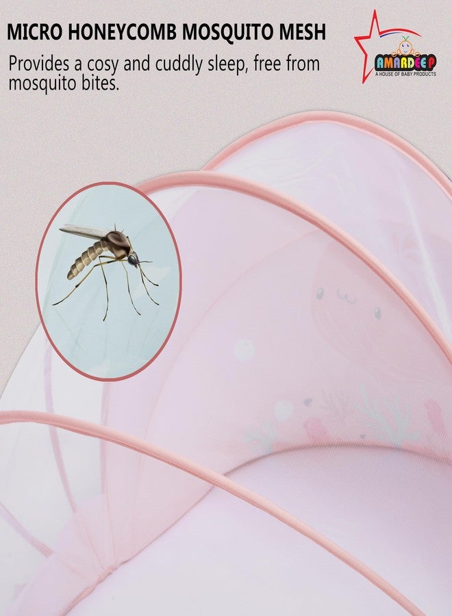 Amardeep Big Foldable Mosquito Net | Bottomless Baby Mosquito Tent with Multiple Cute Digital Prints | Insect Protection Canopy for Newborns & Toddlers | Portable & Breathable Net (Happy Whale) - Image 4
