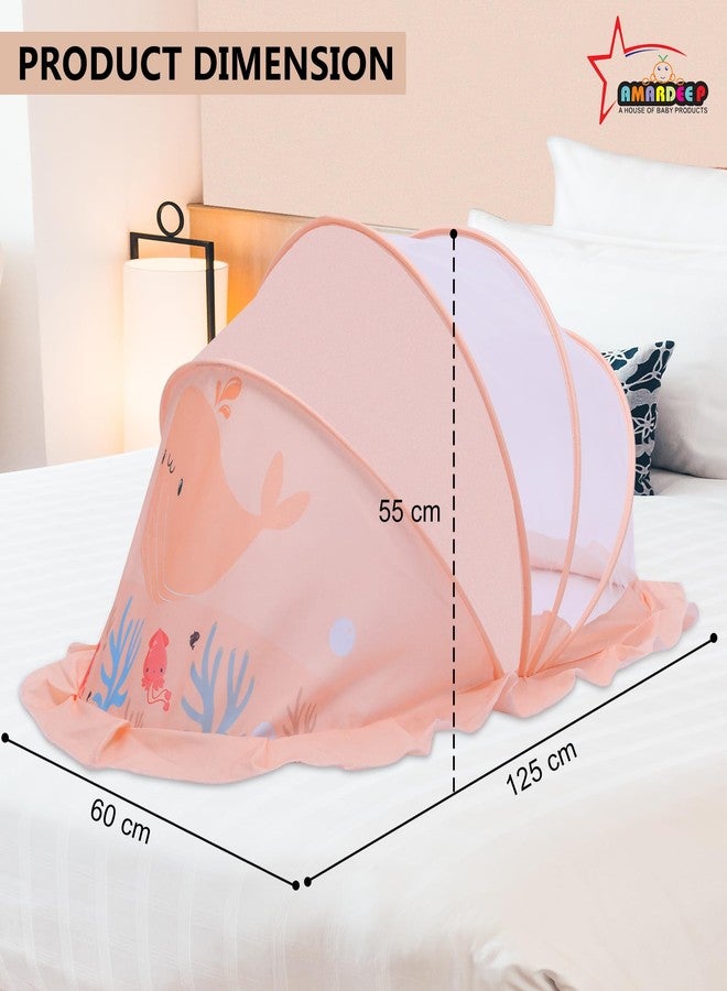 Amardeep Big Foldable Mosquito Net | Bottomless Baby Mosquito Tent with Multiple Cute Digital Prints | Insect Protection Canopy for Newborns & Toddlers | Portable & Breathable Net (Happy Whale) - Image 5