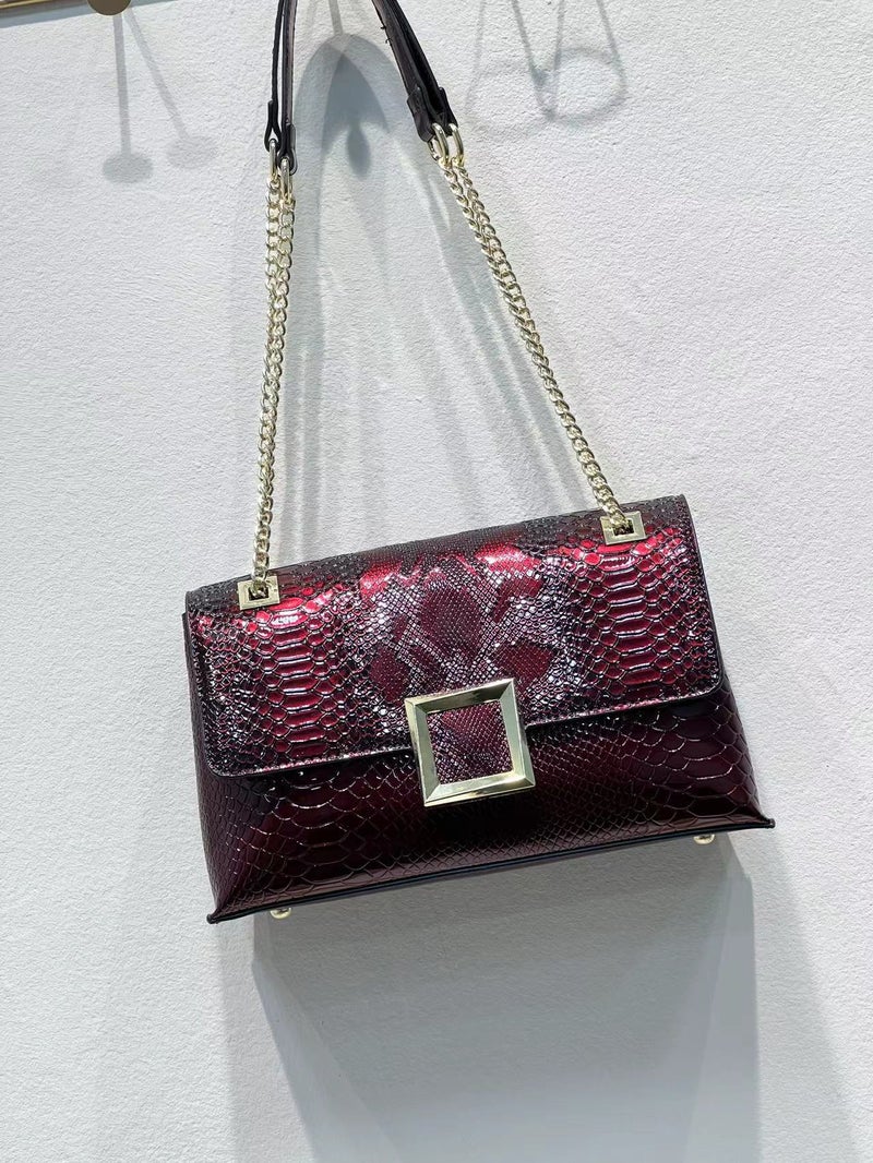 Fashion Bright Leather Women'S Bag All-Match Handbag Middle-Aged Women'S Mother Bag Shoulder Crossbody Bag Underarm Bag - Image 1