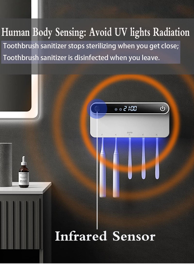 Wall-Mounted UV Toothbrush Sanitizer and Organizer with Timer Function, Cordless Bathroom Toothbrush Holder for Effective Sterilization and Hygiene. - Image 2