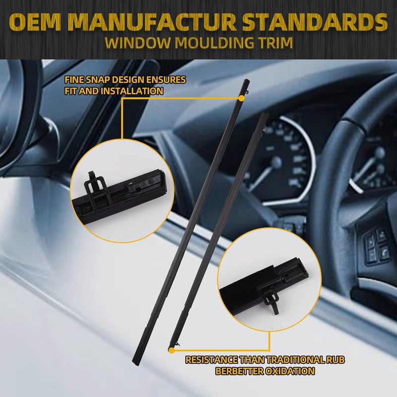 Dasbecan 4Pcs Weatherstrip Window Seal Car Window Moulding Trim for Honda Civic 2006-2011 - Image 4