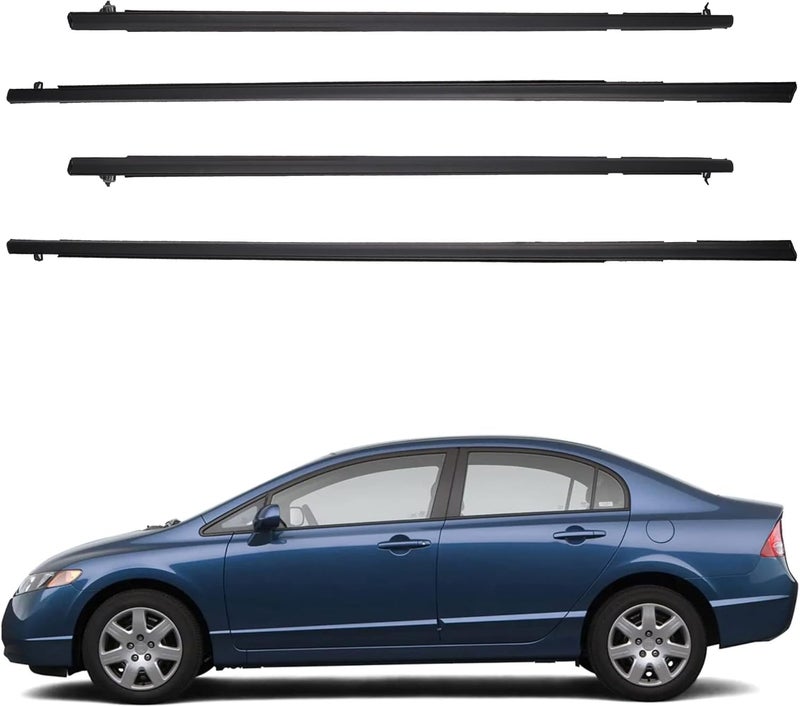 Dasbecan 4Pcs Weatherstrip Window Seal Car Window Moulding Trim for Honda Civic 2006-2011 - Image 1