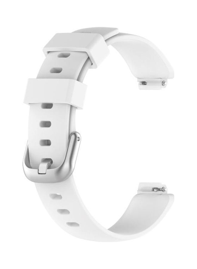 NIBEMINENT TPE Replacement Strap Watchband For Fitbit Inspire 2, Size:L White - Image 1