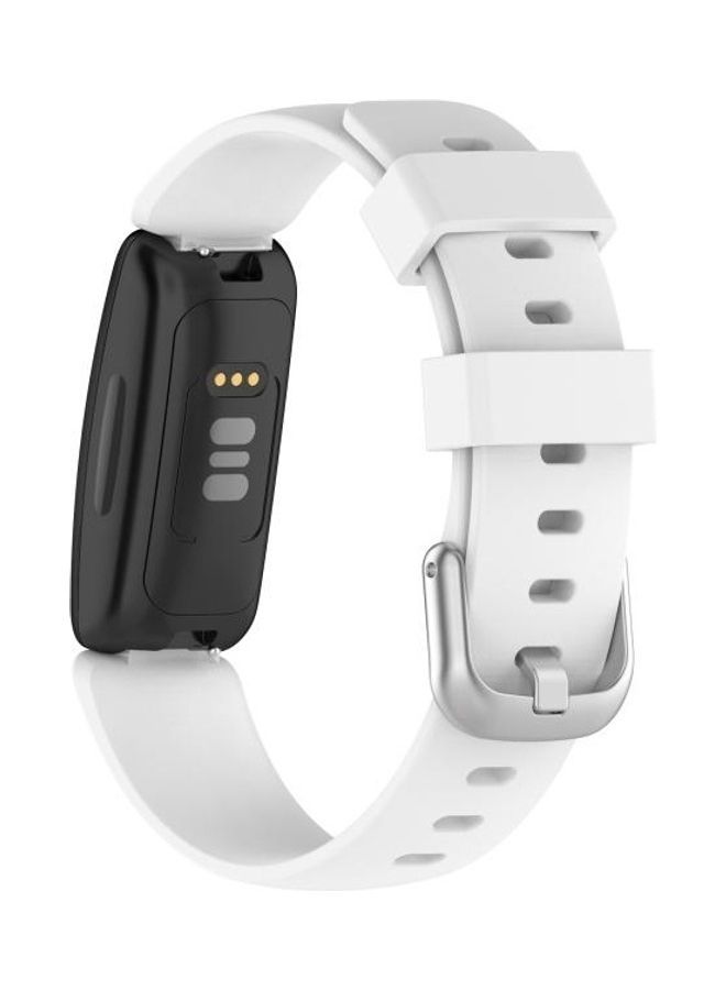 NIBEMINENT TPE Replacement Strap Watchband For Fitbit Inspire 2, Size:L White - Image 5