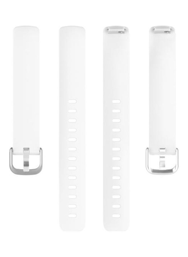 NIBEMINENT TPE Replacement Strap Watchband For Fitbit Inspire 2, Size:L White - Image 2